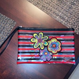 Brighton VIP Limited Edition Clear Butterfly Flowers Wristlet Tom Clancy - NWOT